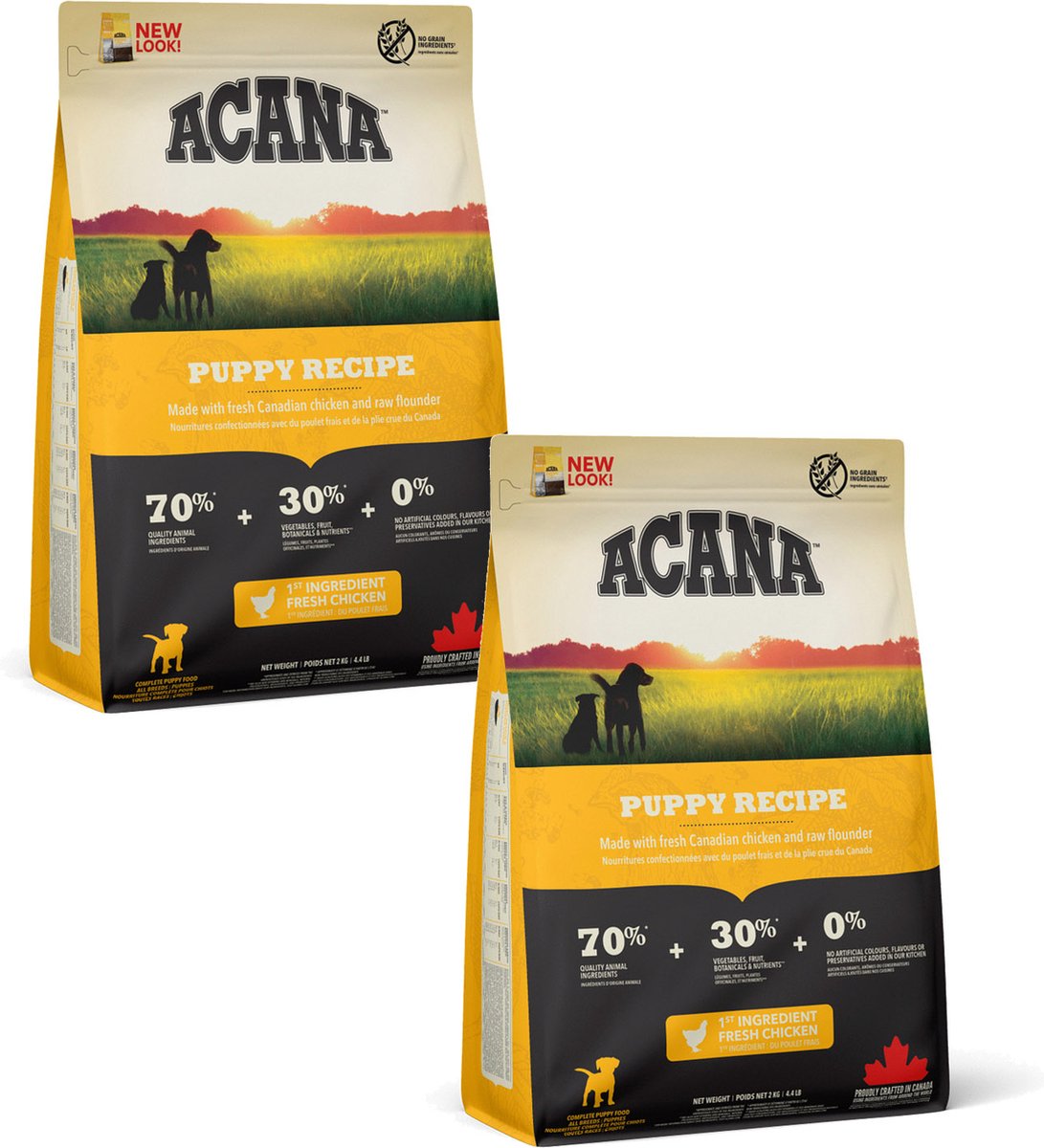 Bol.com Acana Heritage Puppy & Junior Kip&Kalkoen - Hondenvoer - 2 x 2 kg aanbieding