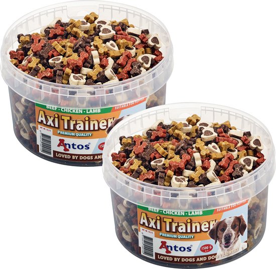 Antos Axi Trainer - Hondensnacks - 2 x Kip Lam Rund 1500 g