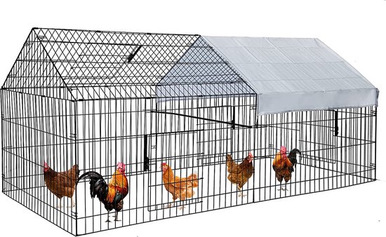 Poulailler PawGiant - poulailler extérieur - avec couverture - pour cage à  poulet,... | bol.com