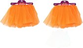 Guirca 2x stuks Supporters verkleed rokje tutu oranje voor dames - onderrokjes - One size