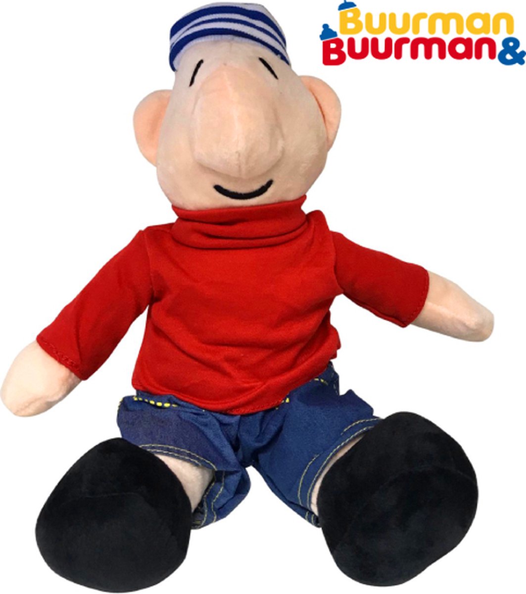 Buurman en Buurman Pluche Knuffel Rood Zittend 35 cm [Buurman & Buurman poppen Plush Toy pop | Speelgoed Knuffelpop voor kinderen jongens meisjes | Speel en Knuffel met jou favoriete knuffels]