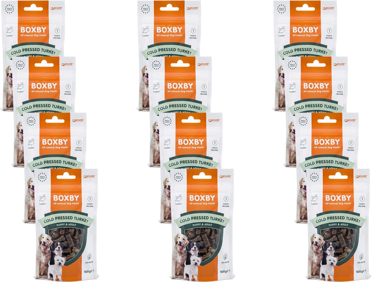 Boxby Grain Free 100 g - Hondensnacks - 12 x Kalkoen Hypo-Allergeen