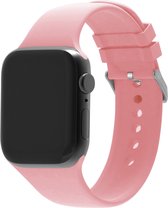 Strap-it Siliconen gesp band - Geschikt voor Apple Watch bandje - Series 1/2/3/4/5/6/7/8/9/SE - Roze - Siliconen bandje met gesp - iWatch bandje maat: 38 mm 40 mm 41 mm - Grootte: S/M