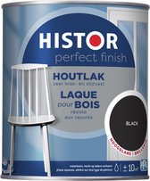Histor Perfect Finish Houtlak Hoogglans - Krasvast & Slijtvast - Dekkend - 0.75L - Black - Zwart