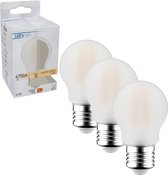 ProLong LED Lamp Mat E27 - Kogel Ø 4.5 cm - Melkglas - 4.5W (40W) - Warm wit - 3 lampen