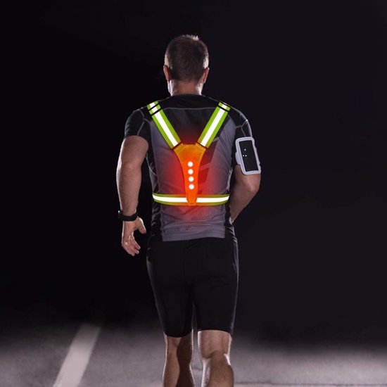 Dilwe LED Reflecterend Hardloopvest - 360 Graden Zichtbaarheid Oplaadbaar