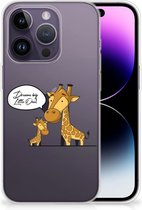 Trendy Telefoonhoesjes Geschikt voor iPhone 14 Pro Smartphone Hoesje Doorzichtig Giraffe