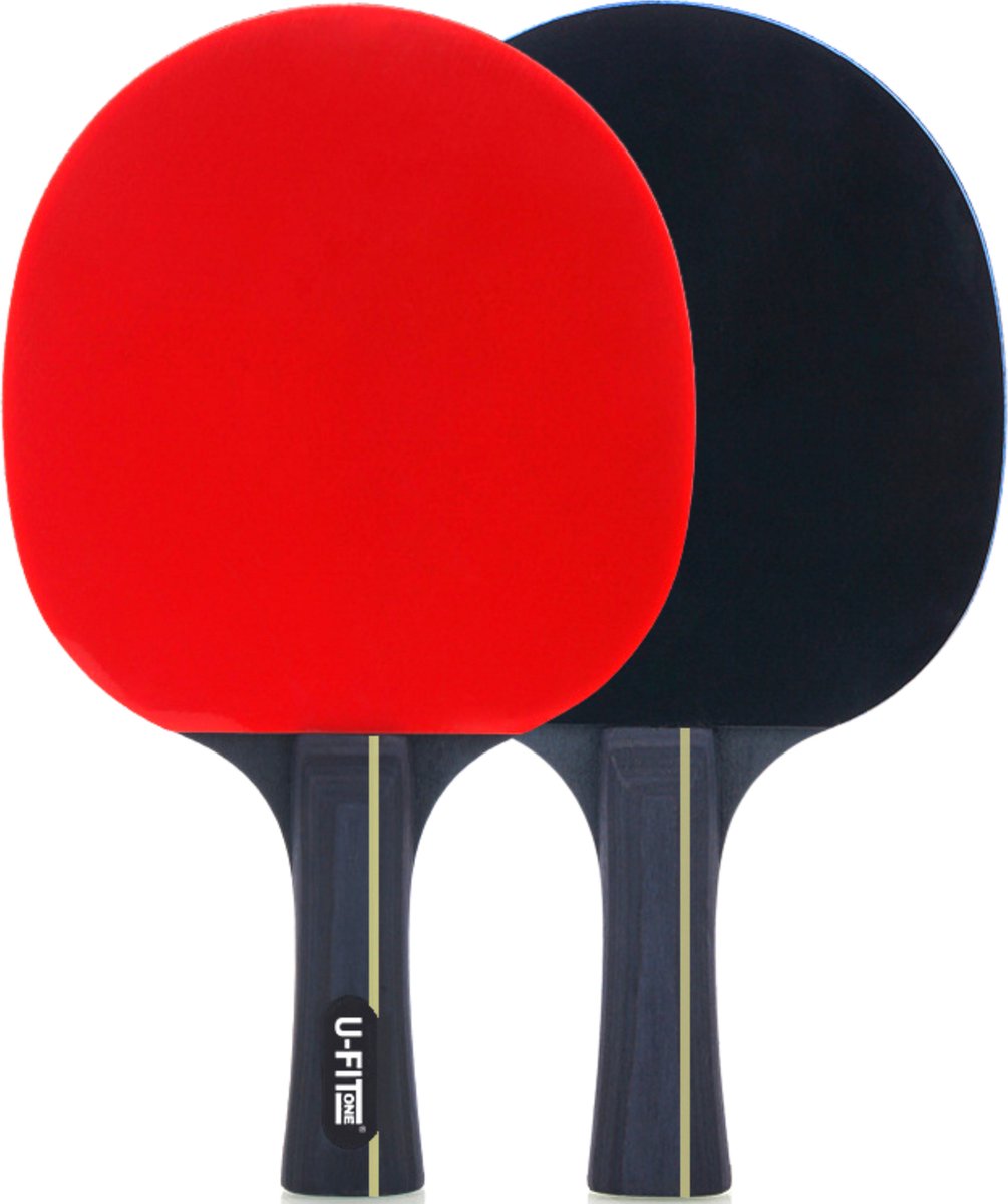 U Fit One Premium Tafeltennis Set met Opbergtas - 2 Tafeltennisbatjes - Table Tennis Rackets - Pingpong - Tafeltennisbat - 2 Batijes - 4 Star