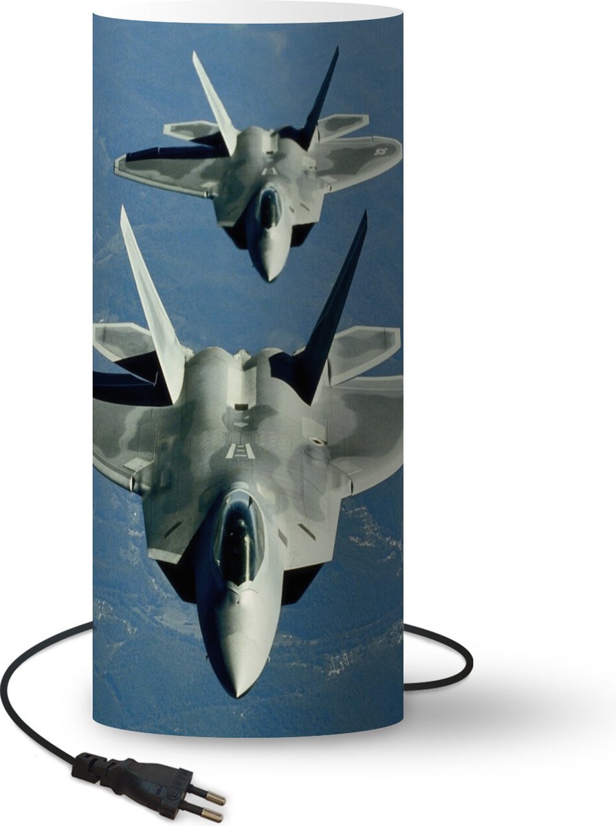 Lamp - Nachtlampje - Tafellamp slaapkamer - Twee straaljagers bij het Amerikaanse Utah - 33 cm hoog - Ø14.3 cm - Inclusief LED lamp