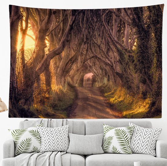 Ulticool - Arbres Forest Mystery Fantasy - Tenture murale - 200x150 cm - Groot tapisserie - Poster - Marron