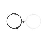 Couple bracelets coeur - blanc noir - coeur magnétique - bracelet valentine - cadeau - amour - bracelet amitié