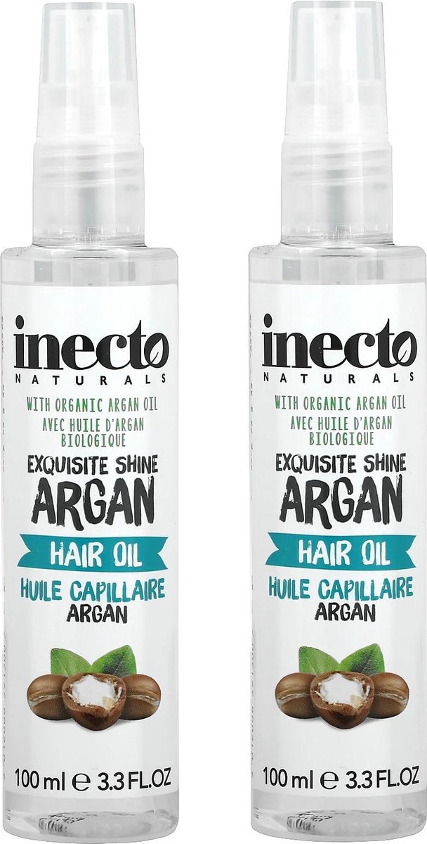 Inecto - Argan Hair Oil - 2 pak - Hydraterend - Natuurlijk - Organische Arganolie