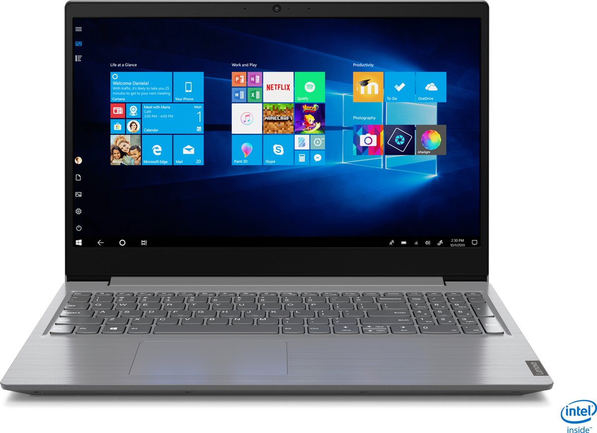 Lenovo V15 IIL Intel® Core™ i5 i5-1035G1 Laptop 39,6 cm (15.6") HD 8 GB DDR4-SDRAM 256 GB SSD Wi-Fi 5 (802.11ac) Windows 10 Home Duits Grijs