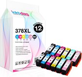 Inktdag Inktcartridge voor de Epson 378XL/ Epson 378 Multipack ( 12 stuks) voor Epson Expression Photo XP-8500, XP-8505, XP-8600, XP-8605, XP-8606