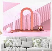 Ulticool - Arches Aesthetic Background Backdrop Achtergrond - Wandkleed - 200x150 cm - Groot wandtapijt - Poster - Roze