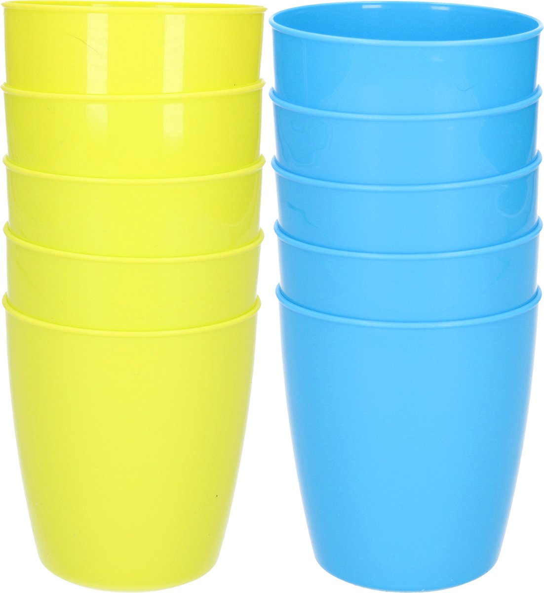 30x stuks onbreekbare kunststof water/sap/limonade glazen 300 ML in het groen en blauw - Camping/verjaardag/peuters/kleuters