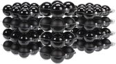 88x stuks glazen kerstballen zwart 4, 6 en 8 cm mat/glans - Kerstversiering/kerstboomversiering