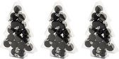 51x petites boules de Noël en plastique noir 3 cm mat/brillant/paillettes - Boules de Noël en plastique incassables - Décorations de Noël