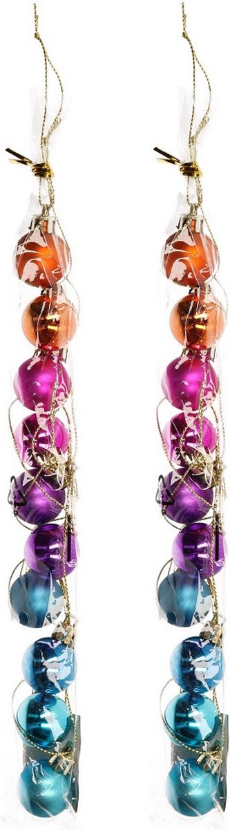 20x Mini kerstballen/kerstballetjes gekleurd kunststof 2,5 cm - Kerstboomversiering - kerstversiering gekleurde kerstballen