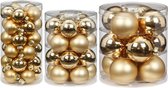 72x stuks glazen kerstballen elegant goud mix 4, 6 en 8 cm glans en mat - Kerstversiering/kerstboomversiering