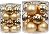 42x stuks glazen kerstballen elegant goud mix 6 en 8 cm glans en mat - Kerstversiering/kerstboomversiering