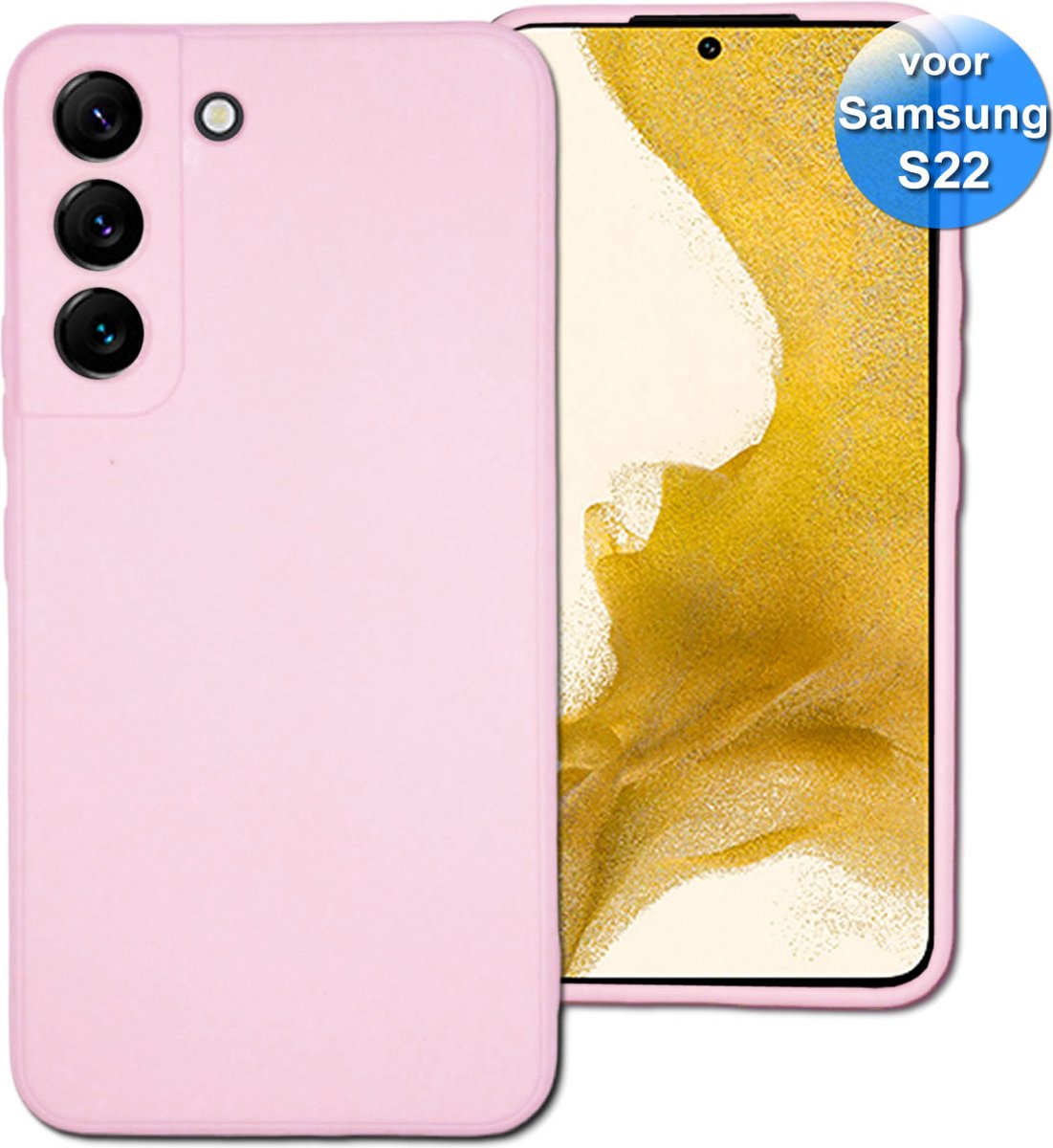 Telefoonhoesje geschikt voor de Samsung S22 - Siliconen Back Cover - Hoesje - Zacht Roze