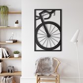 Wanddecoratie | Fiets / Bicycle | Metal - Wall Art | Muurdecoratie | Woonkamer | Buiten Decor |Zwart| 71x110cm