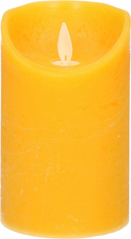 1x Oker gele LED kaarsen / stompkaarsen 12,5 cm - Luxe kaarsen op  batterijen met... | bol.com