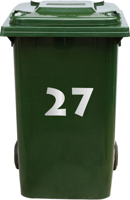 Autocollant Kliko / Autocollant poubelle - Numéro Kliko x 25 - Argent