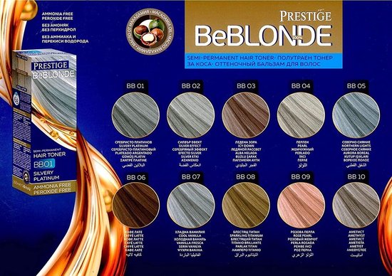 VIPs Prestige BeBlonde Semi-Permanent Haar Toner Kleur Rose Pearl BB09, Zonder ammoniak, Zonder peroxide