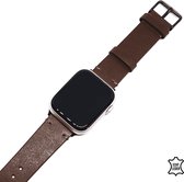 Q-DESYN® Apple Watch bandje - Leer - Koffiebruin - 42 mm - 44 mm - 45 mm