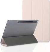 Phreeze TriFold Tablethoesje - Geschikt voor Samsung Galaxy Tablet S7 Plus 11 Inch Hoes - Met Ingebouwde Standaard en Pen Opbergvak - Roze