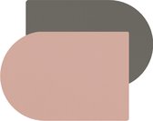 Placemats 6 stuks - Roze/Grijs - dubbelzijdige kleur - kunstleer