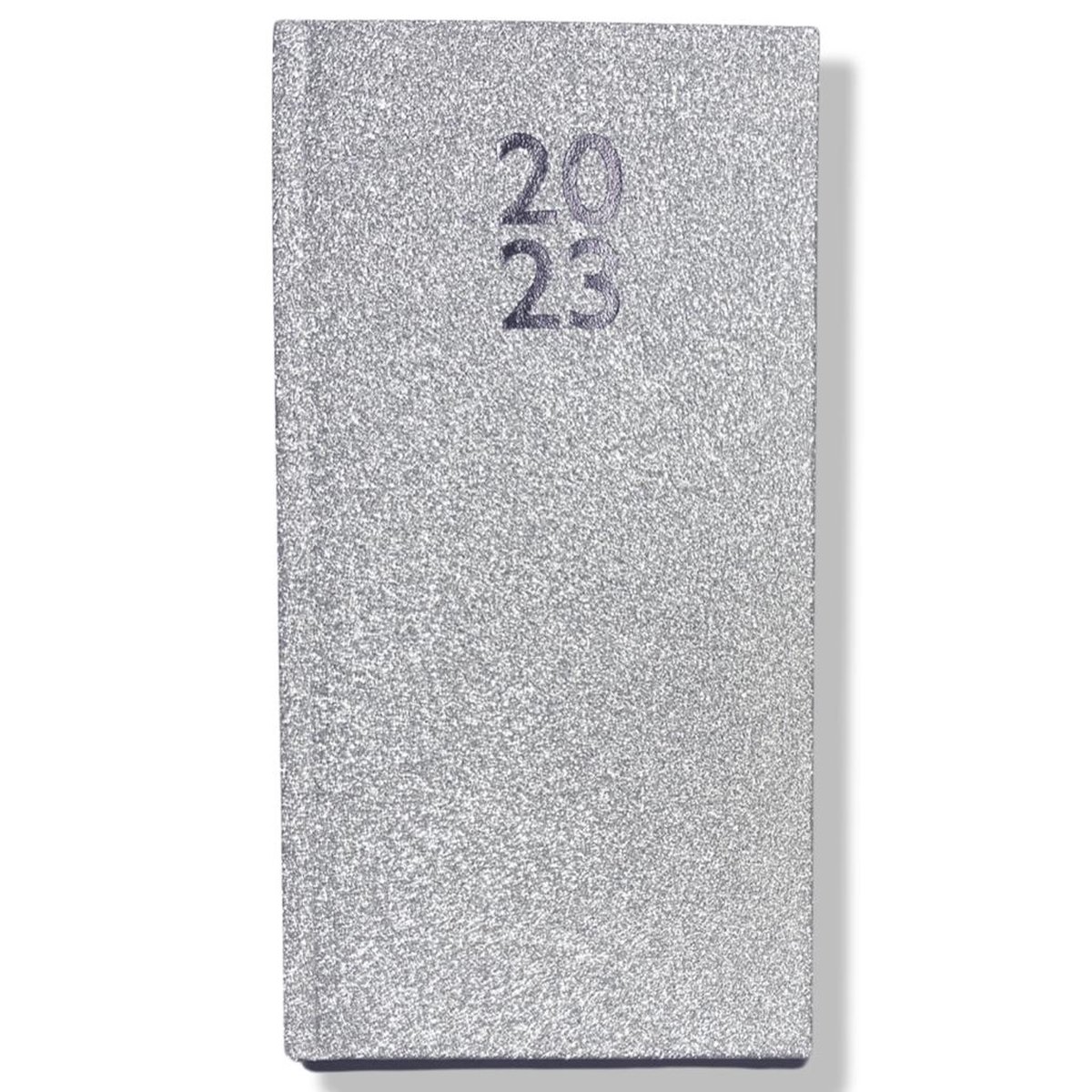 Glitter Pocket Agenda 2023 - Zilver - 8,1x16cm - 1w/2p - Hardcover