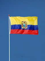 Ecuadoriaanse vlag- Ecuador Vlag - 90x150cm - Originele Kleuren - Sterke Kwaliteit Incl Bevestigingsringen - Hoogmoed Vlaggen
