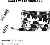 Beste Veters - Veters elastische - Veters draaisluiting - Veters camouflage - Schoenaccessoires - Veters 100 cm - Veters zwart wit