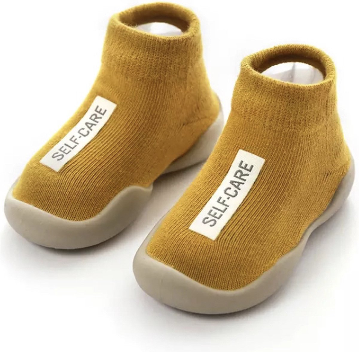 Baby-slofje.nl Anti-slip schoenen voor kinderen Sloffen van Baby-Slofje Herfst- Winter Okergeel