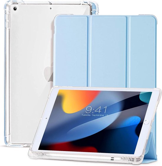 Coque iPad 10.2 - Coque Tri-Fold - Blauw Clair - Compatible avec Apple iPad  7/8/9 -... | bol.com