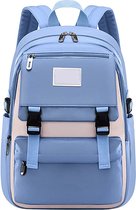 Veran Backpack - Sac à dos - École - Filles - Garçons - Adolescents - Imperméable - Cartable - 25 litres - Blauw