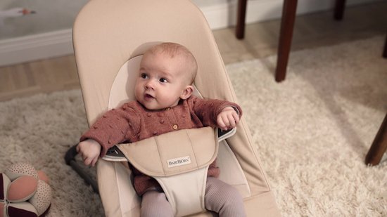 Transat bébé Balance Soft Coton et jersey Beige et gris cadre gris