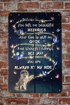 Beautiful memories - Metalen wandbord - Wandbord - Metalen bord - Metal sign - Tekst bord - 20 x 30cm - Decoratie - Cadeau - Vrouwen - Metalen decoratie - UV bestendig - Eco vriendelijk - Cave & Garden