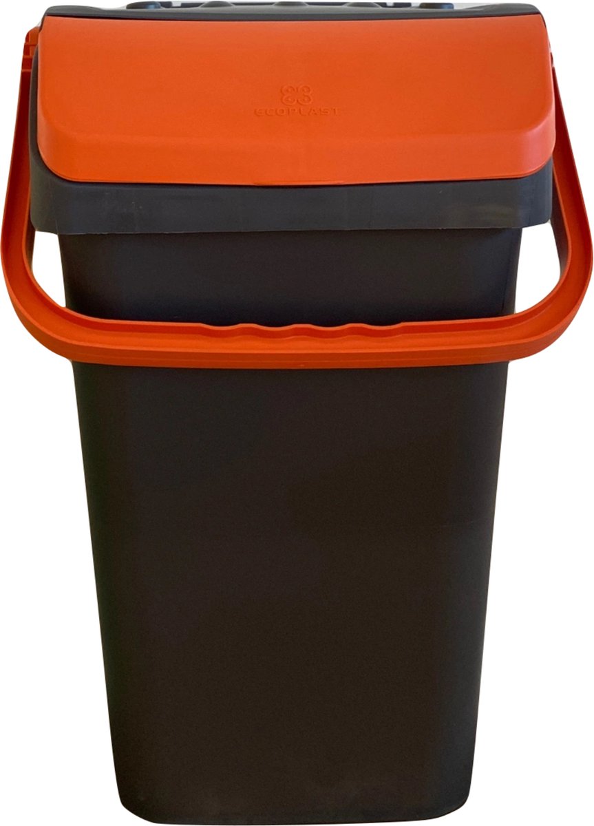 Mari afvalbak 40 liter - afvalemmer - oranje - afvalscheiden - PMD - sorteer afvalbak - sorteer bak