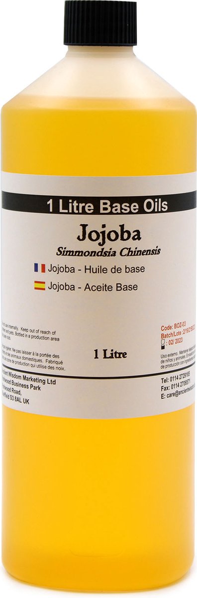 Goedkoopste Basis Olie - Jojoba Olie - 1 Liter - Aromatherapie - Basisolie - Draagolie - Basisolie Voor Etherische Oliën