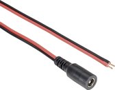 DC plug (v) 5,5 x 2,5mm stroomkabel met open einde - max. 3A / zwart/rood - 2 meter