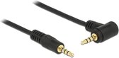 3,5mm Jack 4-polig audio/video kabel AWG24 - haaks / zwart - 1 meter
