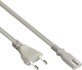 Câble d'alimentation C7 (droit) - CEE 7/16 (droit) - 2x 0,75mm / gris - 0 mètres