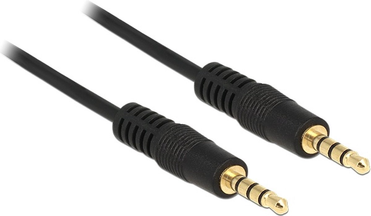 DeLOCK 3,5mm Jack 4-polig audio/video kabel AWG24 / zwart - 3 meter