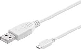 Goobay 96195, 5 m, USB A, Micro-USB B, USB 2.0, 480 Mbit/s, Blanc