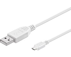 USB Micro B naar USB-A kabel - USB2.0 - tot 1A / wit - 5 meter