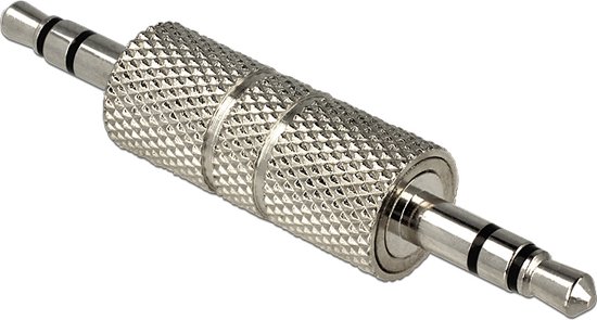 Koppelstuk 3,5mm Jack (m) - 3,5mm Jack (m) stereo / metaal